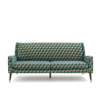 Диван 3-местный из велюра Y 3 мест. синий LA REDOUTE INTERIEURS  фото, kupilegko.ru